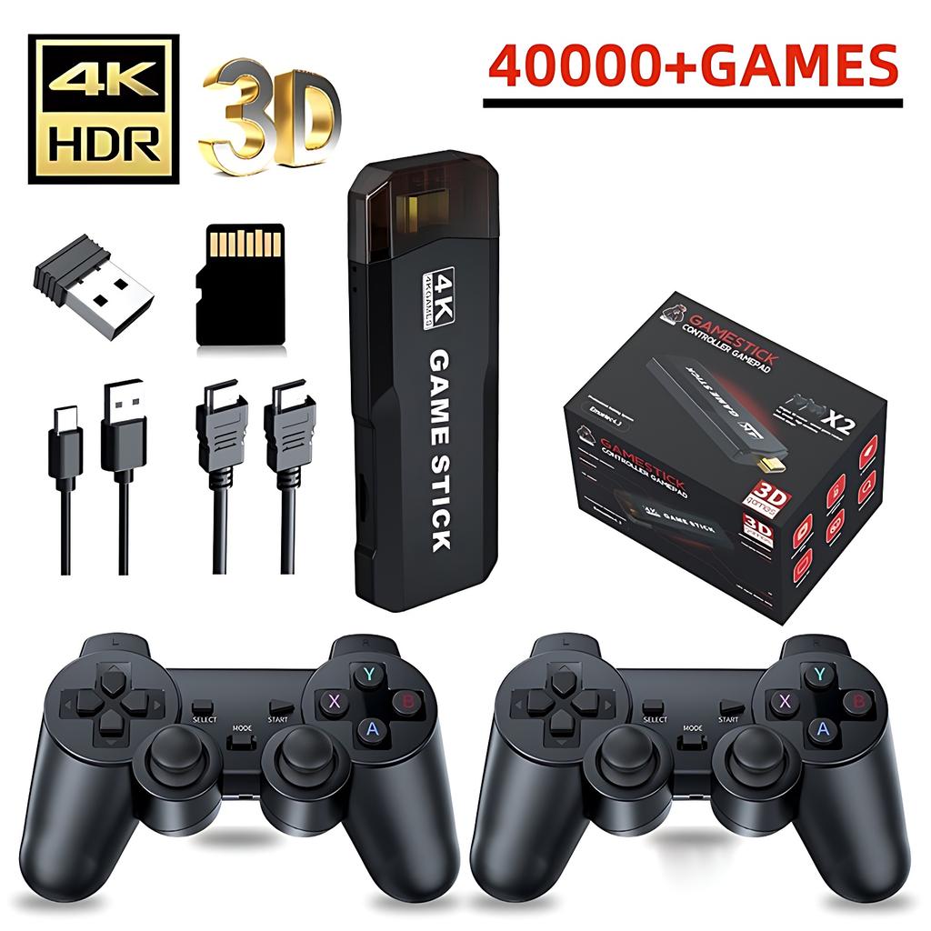 X2 GD10 Classic Retro Game Console, HD 4K Output TV Video Game Console, 3D Extended Gaming, Wireless Controller 2.4GHz, 64GB/128GB