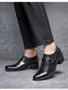Мужские туфли-лоферы из искусственной змеиной кожи, Cuban Leather Shoes, большого размера, в ретро-стиле, с пряжкой, на высоком каблуке - Мода Весна/Осень.