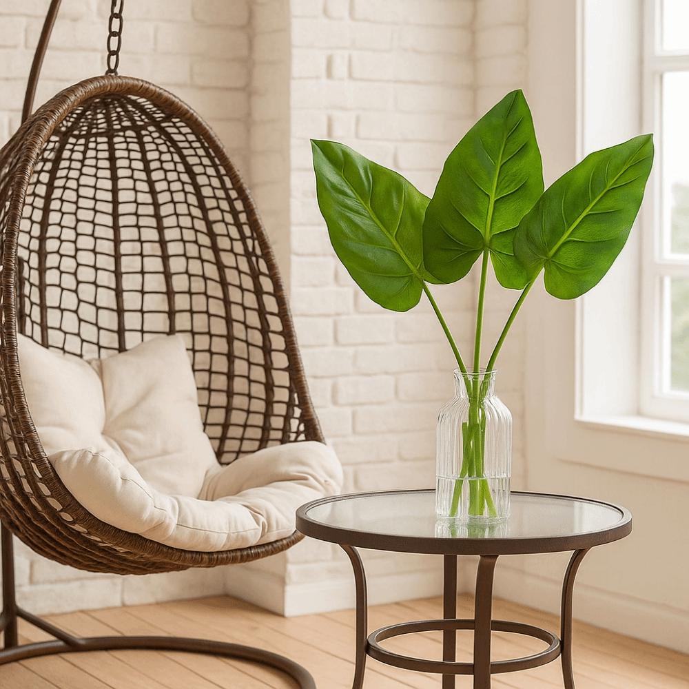 3PCS Acesorries Artificial Palm Leaves Green Fake Plant Vivid Simulation Leaf Floral Arrangement