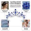 Bridal Rhinestone Crown Headpiece Alloy Base With High-Refractive Index For Wedding Ceremony And Stage Performance