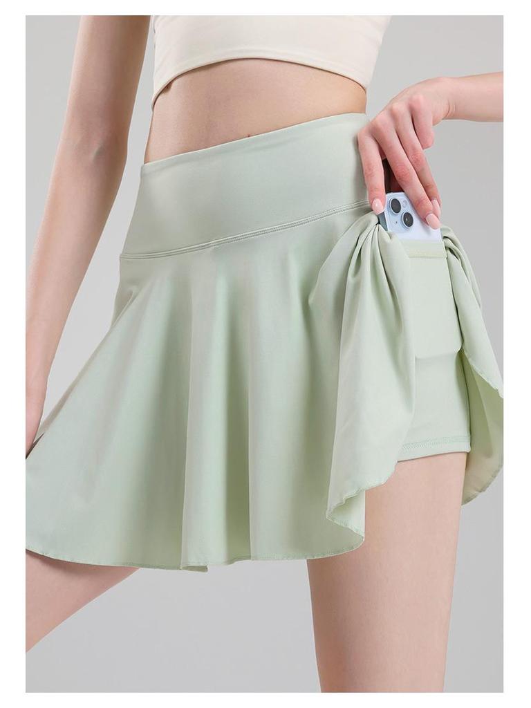 Women's High Waist Pleated Tennis Skirt - 2024 Summer Yoga Fitness Skort for Running, Anti-Exposure Design