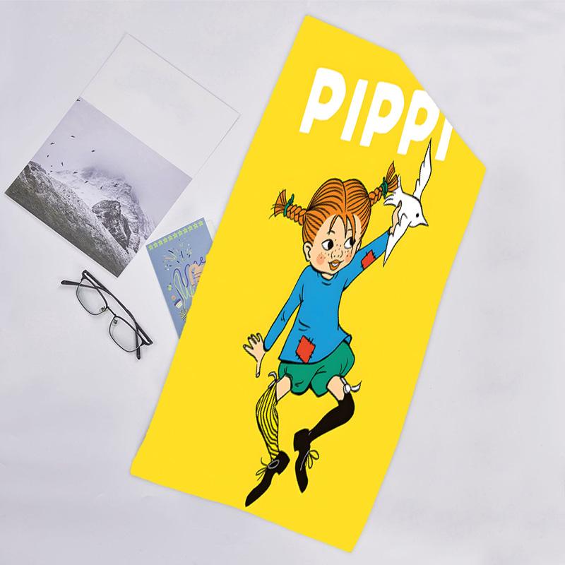1pc Pippi Longstocking2 Beach Towel, Beach and Seaside Swimming Pool Equipment, Fashion Pattern, Rectangular, Travel Essentials