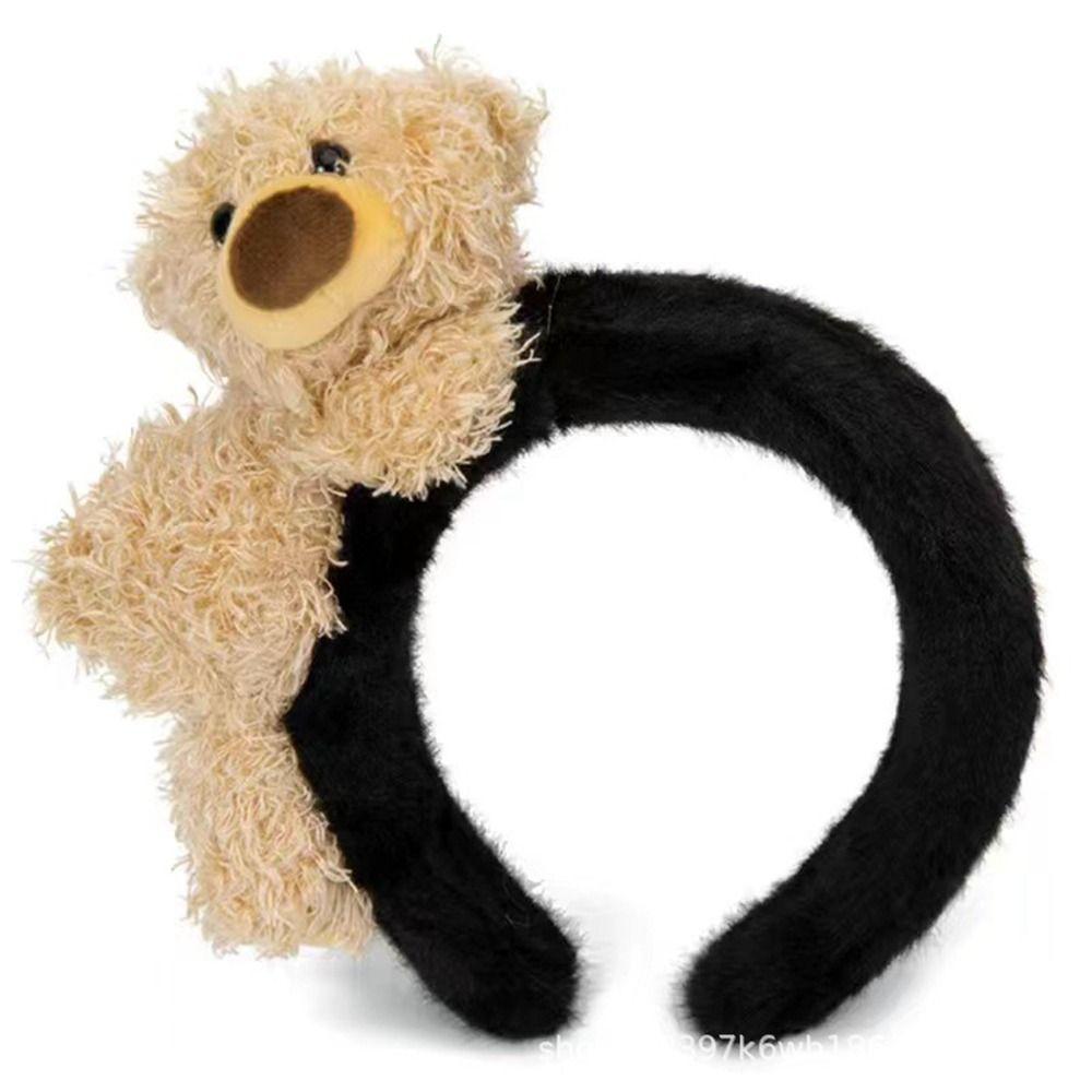 Makeup Headband Width Hair Hoop Wash Face Hair Band Cartoon Plush Headband Women Hair Accessories