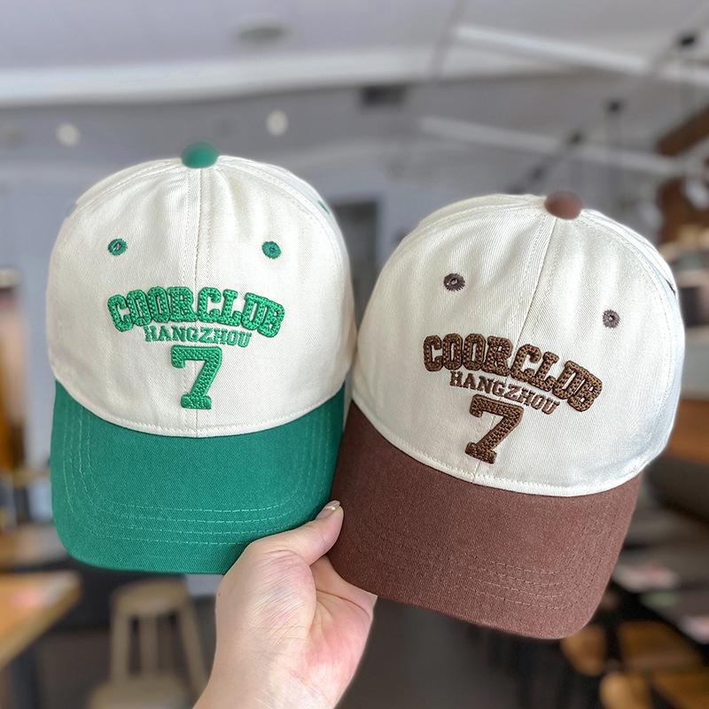 Fashion Patchwork Kids Baseball Cap Embroidered Letter Children Peaked Cap 3-8Years Boy Girl Duck Tongue Hat Baby Sunshade Visors
