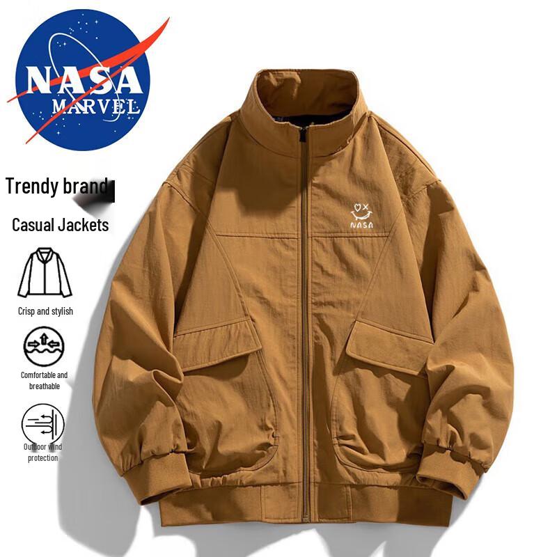 NASA MARVEL Men's Stand Collar Workwear Jacket