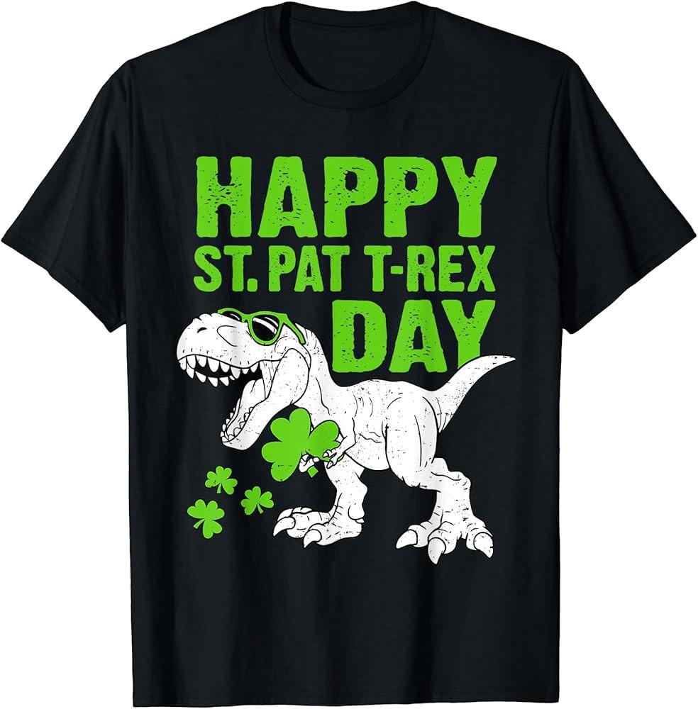 Happy St Pat TRex Day St Patricks Dinosaur Toddler Boys 2024 T-Shirt