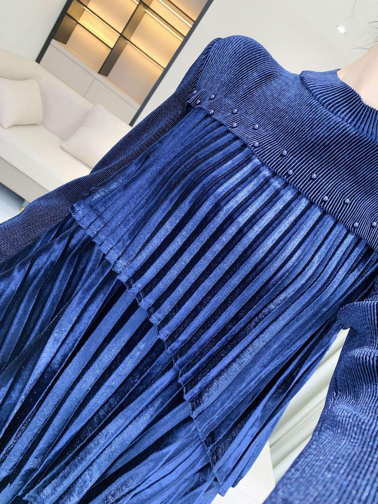 Элегантное вечернее платье из красного бархата с бисером для праздничных свадеб осенью-зимой