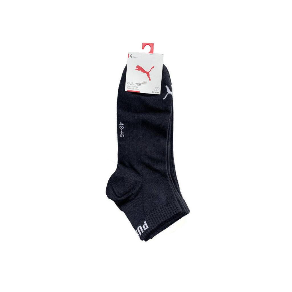 Unisex Puma Quarter Socks 4-Pack Black 93531601 R 39-42