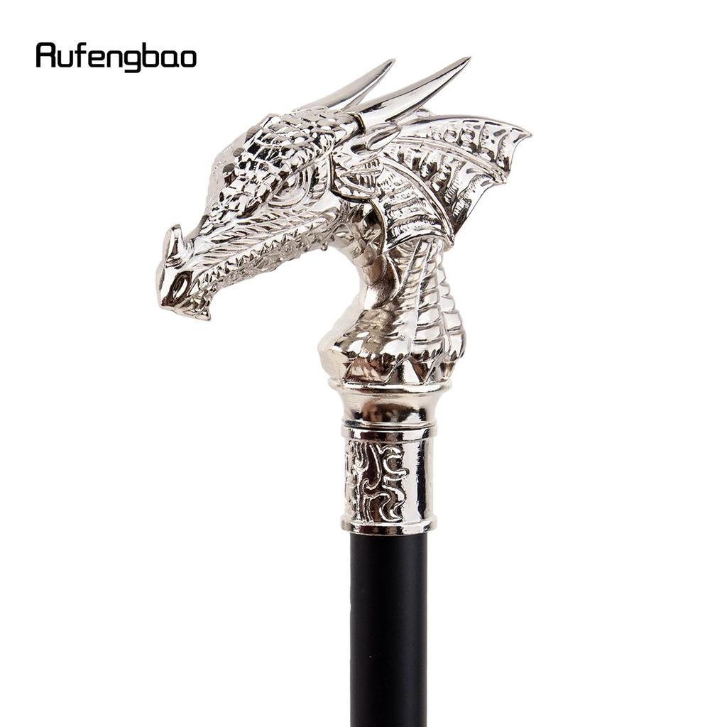 White Luxury Dragon Head Walking Cane Fashion Decorative Walking Stick Gentleman Elegant Cosplay Cane Knob Crosier 93cm