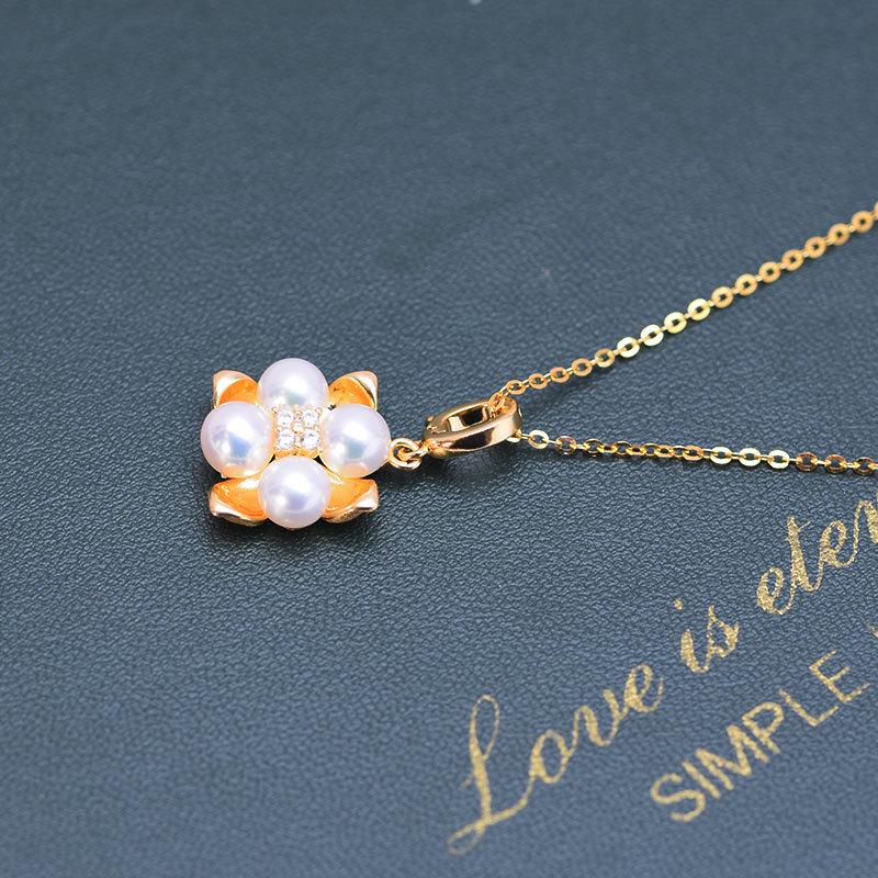 Подвеска-колье с жемчугом из пресной воды 5-6 мм с высокой степенью блеска на серебряной цепочке S925