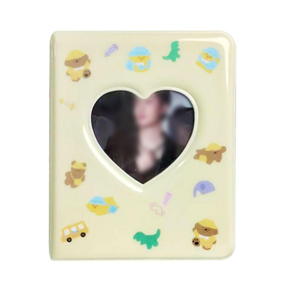 Love Heart Hollow Card Album 3 INCH Photocard Holder Cute Storage Album  Card
