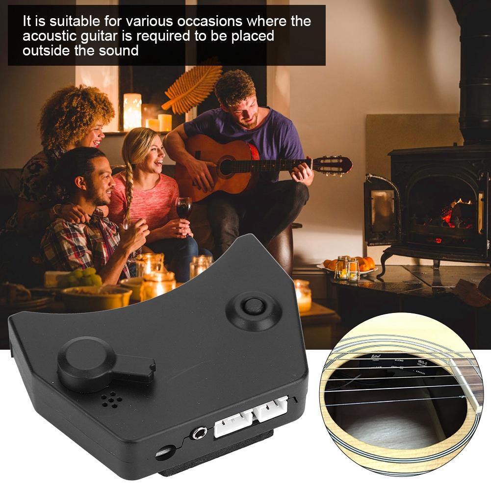 Folk Guitar Soundhole Preamp with Bridge Transducer Pickup Resonance Box Mic