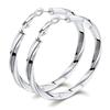 Bestyle hoop earrings ladies link earrings big stainless Compatible with metal allergies both ears 40mm silver Thick simple Popularity accessories