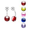 5 цветных пупка, пупок, пуговица, пирсинг, ювелирное кольцо, хирургический стальной хрустальный шар
