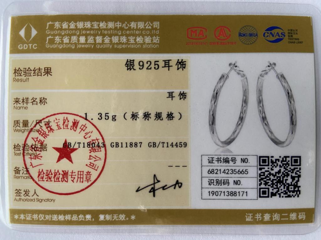 Серьги-петли из стерлингового серебра 925 пробы с водным узором, круглые 40 мм, для женщин, очаровательные ювелирные изделия