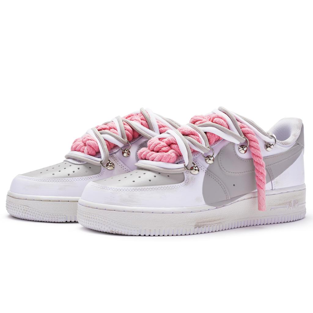Nike Air Force 1 07 Air Force 1 T10 Низкие Скейтбордические Кроссовки Мужские Белый Серый CW2288-111(TeamR-T10S-BOX)
