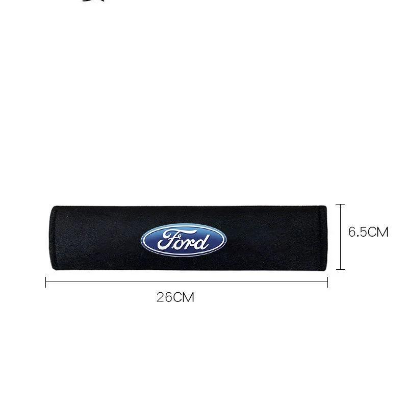 Car Sticker 2Pcs Car Seat Belt Cover Adjustable Leather Car Safety Belt Cover for Ford focus MK5 Fiesta ESCORT EcoSport Ranger F