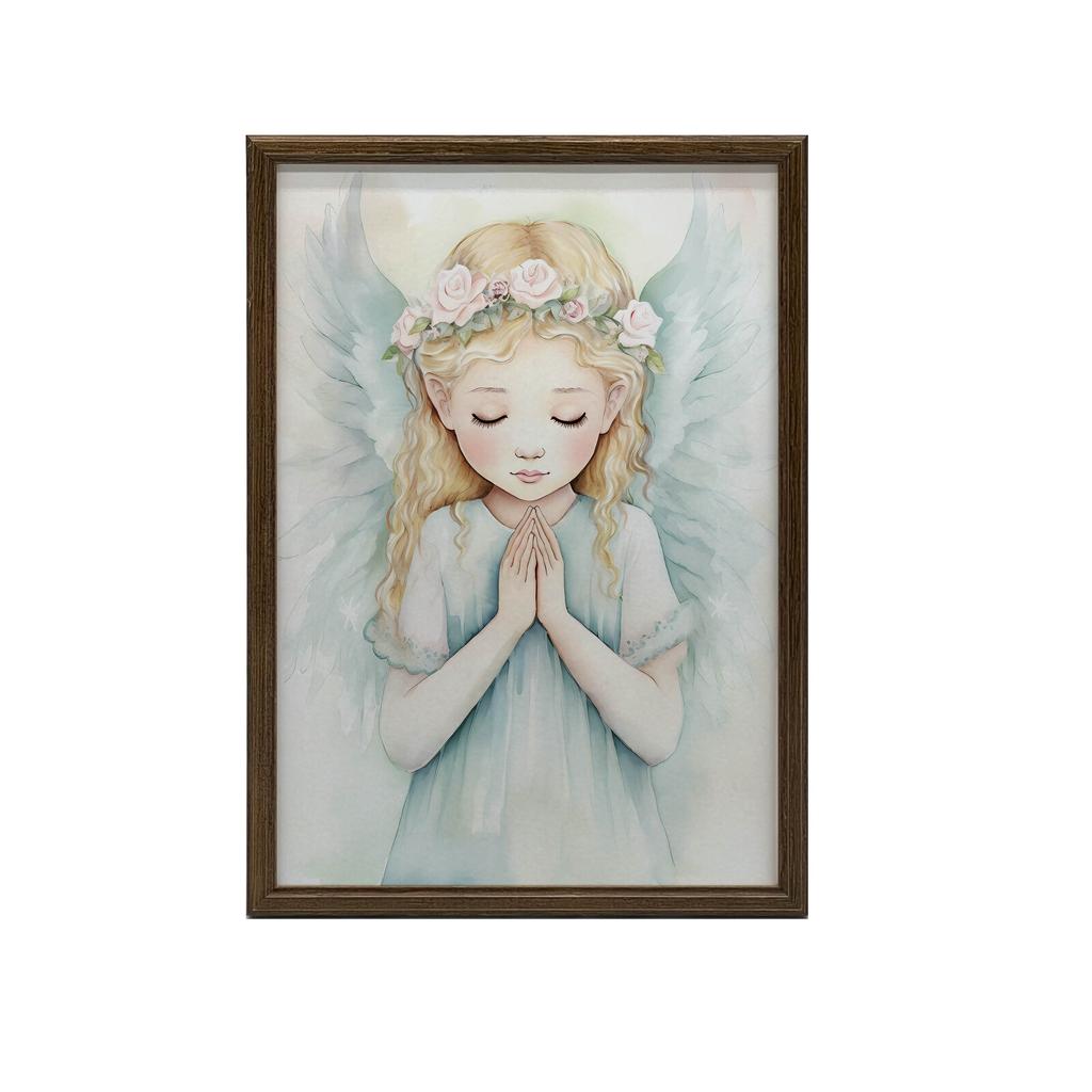 Pastel Angel of Prayer Pastel Angel of Prayer, 40X50 Cm, Gold Aluminum Frame, 230 Gsm Matte Paper