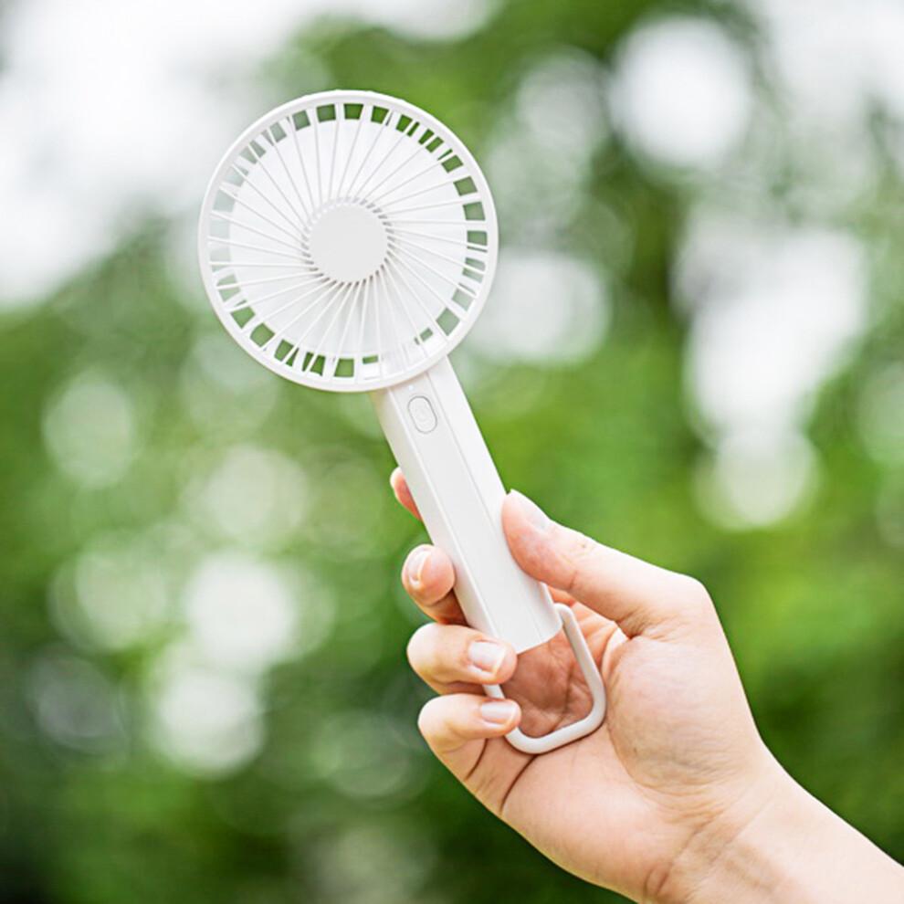 (Baby Blue) F35 Powerful Handheld Fan 1200mAh 3 Speed Desk Fan with Hanging Hole Rechargeable Cooling Fan