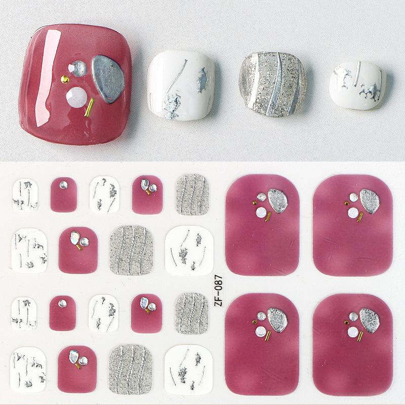 Наклейки на ногти с 3D-ромбовидным узором: Водостойкий, долговечный, отбеливающий для ног