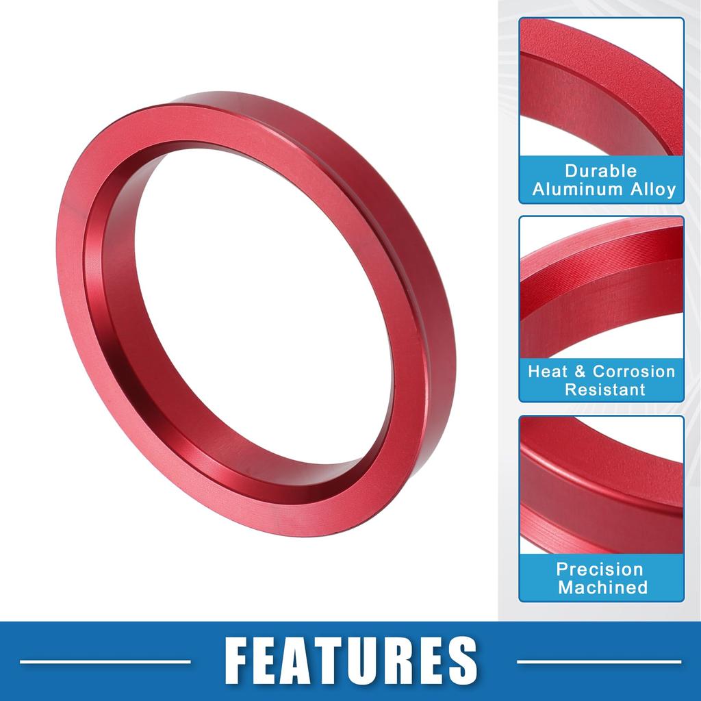 AABSOPRO Автомобильное центрирующее кольцо ступицы OD70.1mm ID57.1mm Центрирующее кольцо ступицы Проставка для отверстия колеса Алюминиевый сплав Красный Комплект из 4 шт.