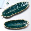 Exquisite Plate Stylish Porcelain Creative Feather Shape Food Plate Home