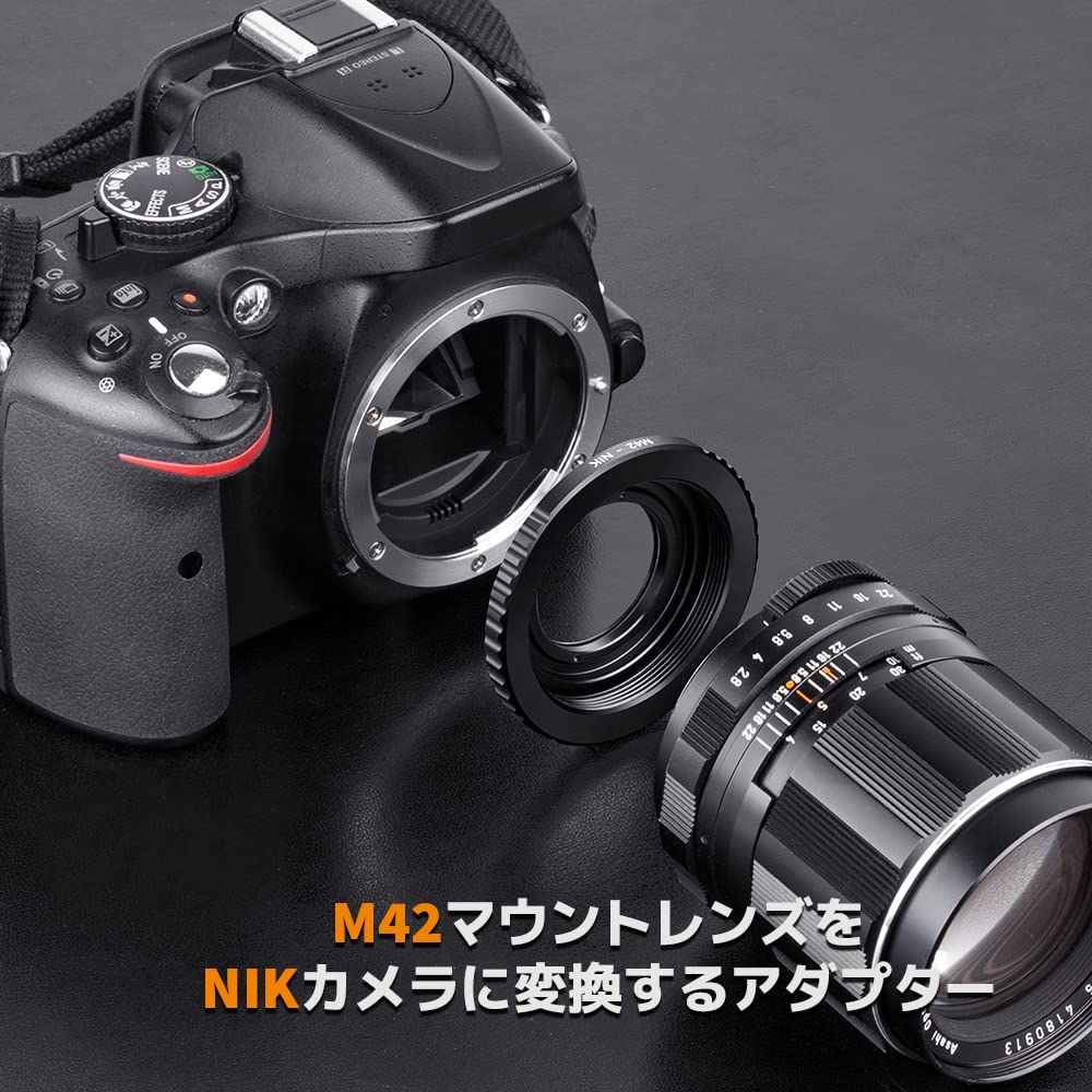 Адаптер крепления Concept M42 Совместимый с байонетом Nikon F Объектив с креплением M42 Адаптер объектива для камеры с байонетом Nikon F Адаптер для преобразования крепления со стеклом K&F -