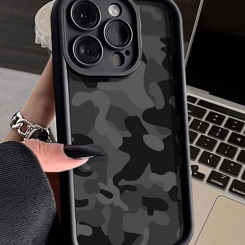 Camouflage square pattern mobile phone case suitable for iPhone 17 16 15 14 13 12 11 Pro/ Max /Plus anti-fall and shockproof