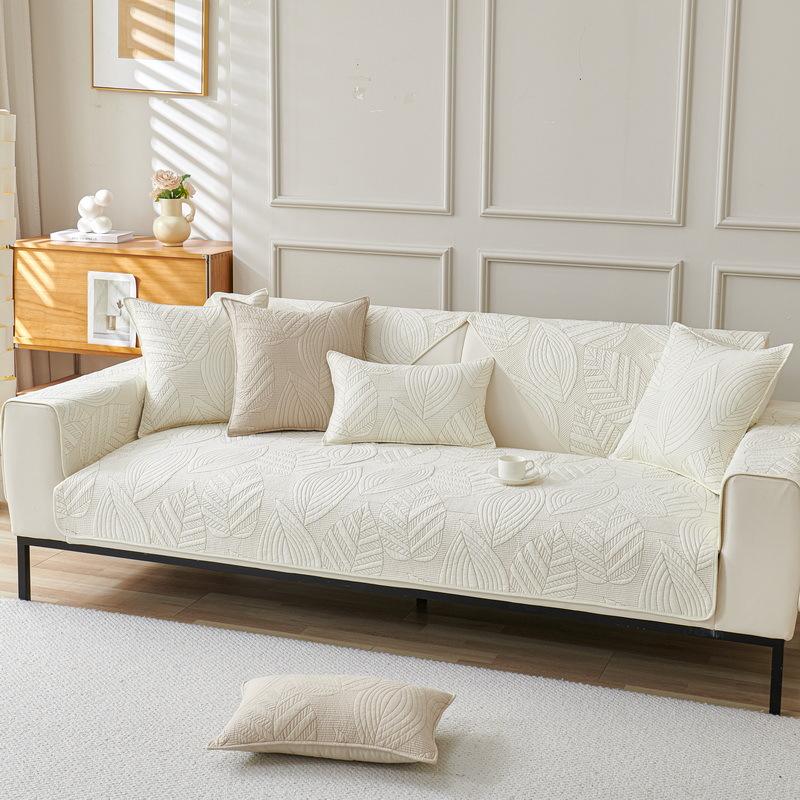 Modern Simple Sofa Cushion Cotton Four-Season Universal Fabric Non-Slip Pure Cotton Sofa Cover Straight Row Sofa Seat Cushion
