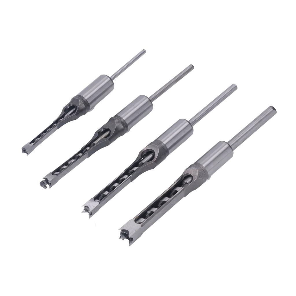 Набор из 4 шт. квадратных сверл по дереву HSS износостойкие 1/4 дюйма 5/16 дюйма 3/8 дюйма 1/2 дюйма зенковка