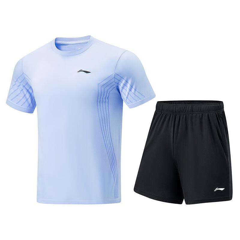 Li-Ning Унисекс спортивный костюм с коротким рукавом для бадминтона