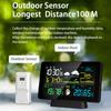 7.5-Inch Color Screen Weather Station Rain Gauge Indoor And Outdoor Temperature And Humidity Meter