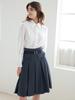 Wednesday Delight Wed_High-Waist Pleated Skirt_Gray