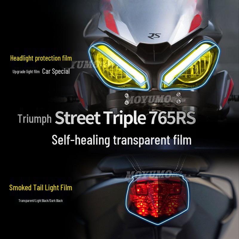Набор наклеек для Triumph Street Triple 765RS: Защита приборной панели, фар и задних фонарей