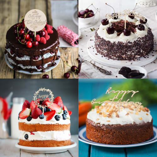 Doyime Cake Topper (Set of 6) Cake Insert Card, Cake Decoration, Cake Decorating Supplies, Happy Birthday Cake Decoration, Party Decoration, Birthday