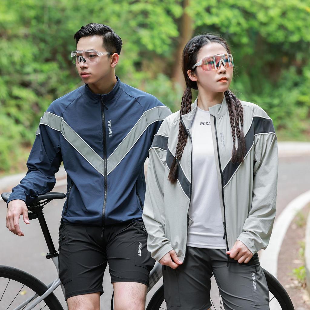 Wosawe Унисекс Дорожный Горный Городской Велоспорт Микроэластичный Дышащий Ветрозащитный Карманный Топ Куртка