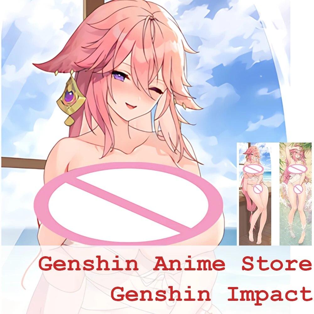 Genshin Impact Yae Miko Cosplay Pillowcase Two-sided Print Anime Dakimakura Sexy Girl Body Pillow Case Bed Decor Cushion Cover