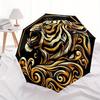 1pc Tiger Swirls Automatic Open/close, Heavy-Duty Iron Frame & 8-Rib structure, Compact Folding Umbrella for Women/Men, All-Season Travel,  157