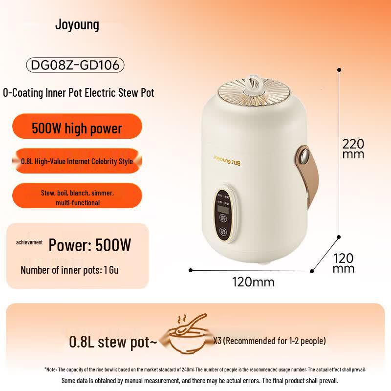 Joyoung Mini Electric Stew Pot & Porridge Cooker CN plug (adapter included)