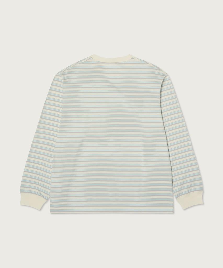 CHAMPION Loose Fit Striped Long Sleeve T-Shirt Ecru
