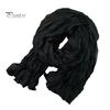 Women Scarf Solid Color Pleated Long Scarf Retro Autumn Winter Warm Long Scarf Soft Vintage Inspired Scarf
