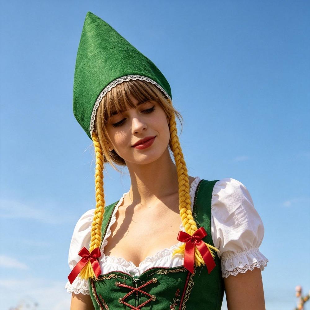 Green Color Party Hat Polyester Women Headwear High Quality Oktoberfest Hat Party