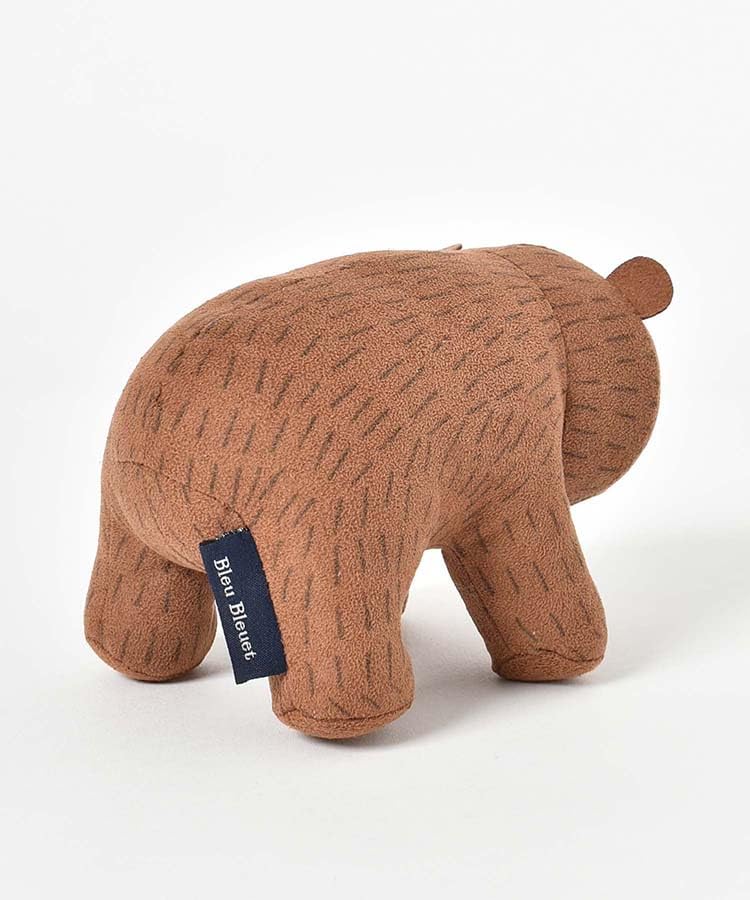 [Bleu Bleuet] Bleu Bleuet Wood Carving Folk Craft Bear Plush Toy Mascot Medium Interior Decor Figurine Cute Soothing
