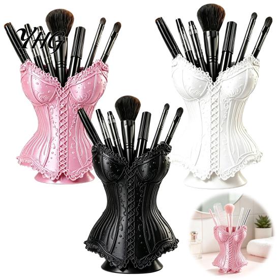 Decorative Storage Bin Gothic Corset Pen Holder, 3D Printed Vintage Dark Makeup Brush Artistic Cup Desk Organizer for Office Vanity, Halloween Desktop