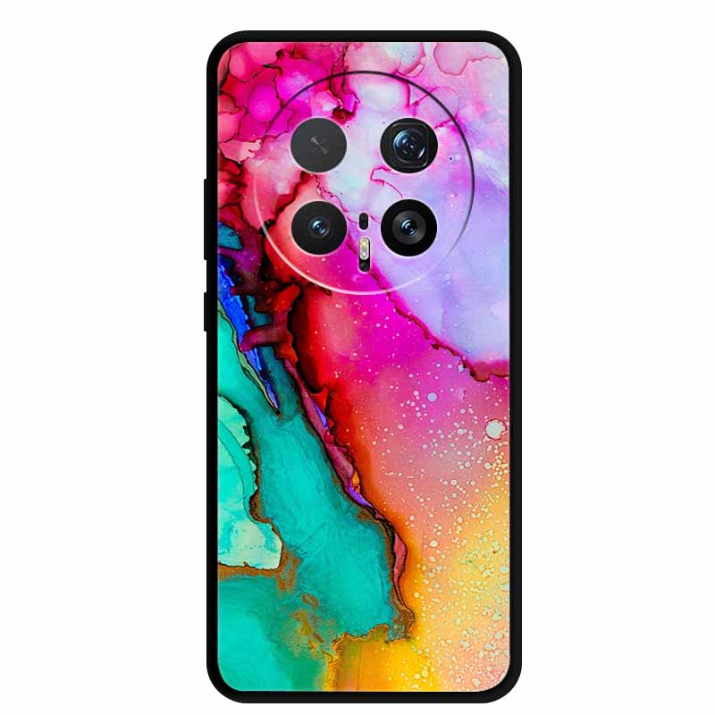For Huawei Honor Magic8 Pro Case Colorful Protective Black Silicone Soft Case Cover for Honor Magic 8 Pro 5G Fashion Funda Cover