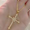 Fashion New Trend Unique Design Necklace Delicate Zircon Cross Pendant for Men Women Couples Jewelry Party Premium Gifts Necklace