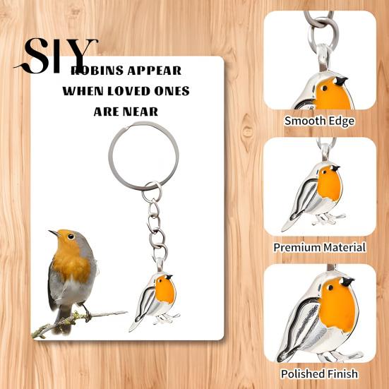 Rust-resistant Keychain Pendant Heart Bird Charm Stainless Steel Key Chain Heart-shaped with Heartwarming Engraving Comfort Token Keyring Backpacks