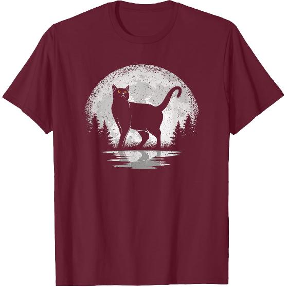 Cat Moon Cat Lover Moonlight Vintage Men Women T-Shirt