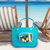 Beach Tote Bag with Insert Hooks Accessories Water-Resistant Sand-proof Transparent Cosmetic Travel Pouch Beach Bag for Bogg Bag