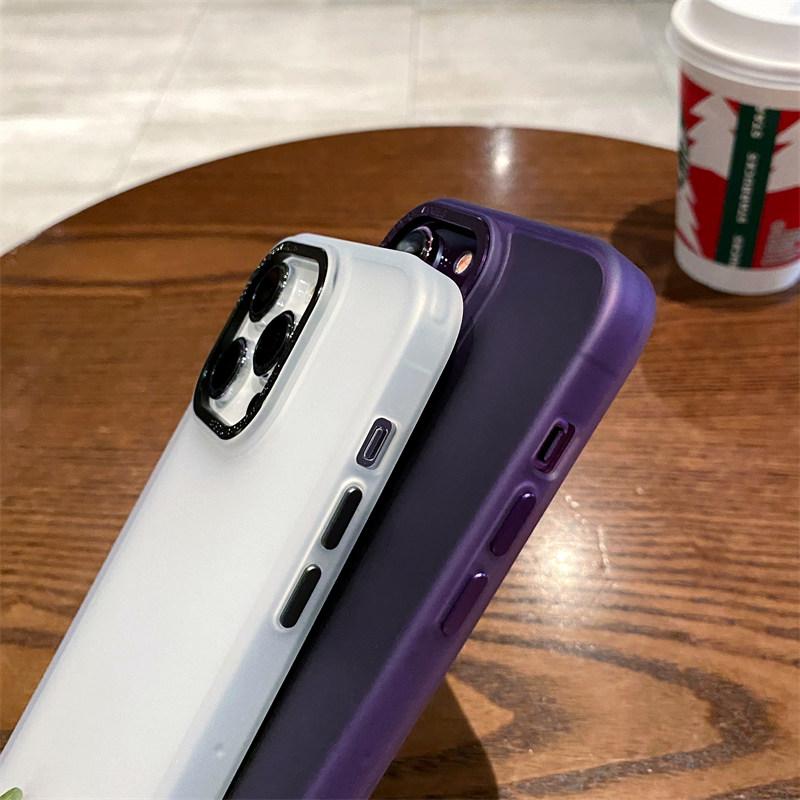 Матовый противоударный чехол-бампер для телефона Iphone 14pro Max 13 12 11 Pro Max 14 Plus, защита объектива камеры, прозрачная задняя крышка